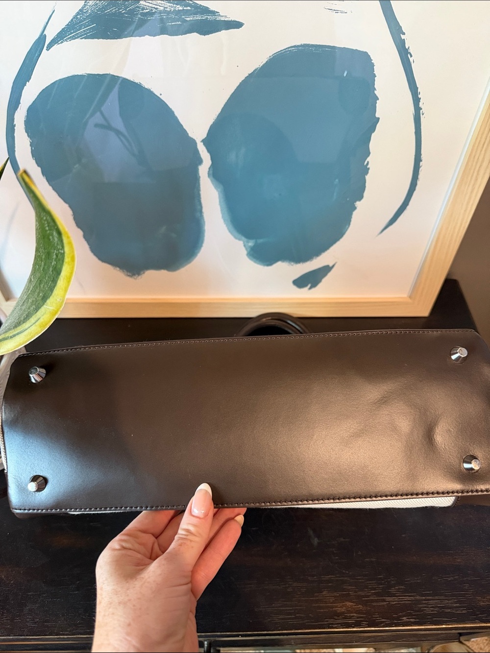 Staud Maude Canvas and Leather Shoulder Bag - Picture 9 of 10